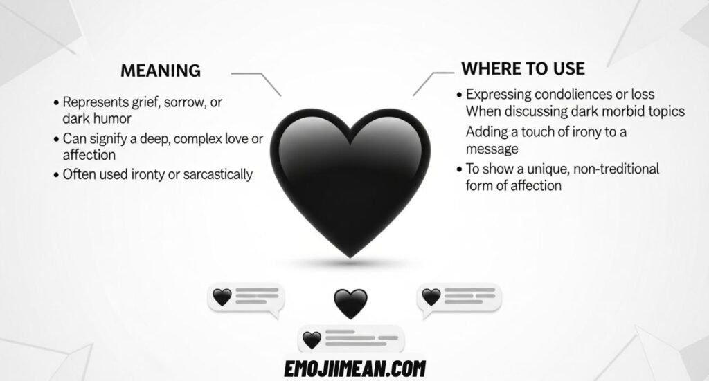 Black Heart Emoji Meaning and Where to Use?